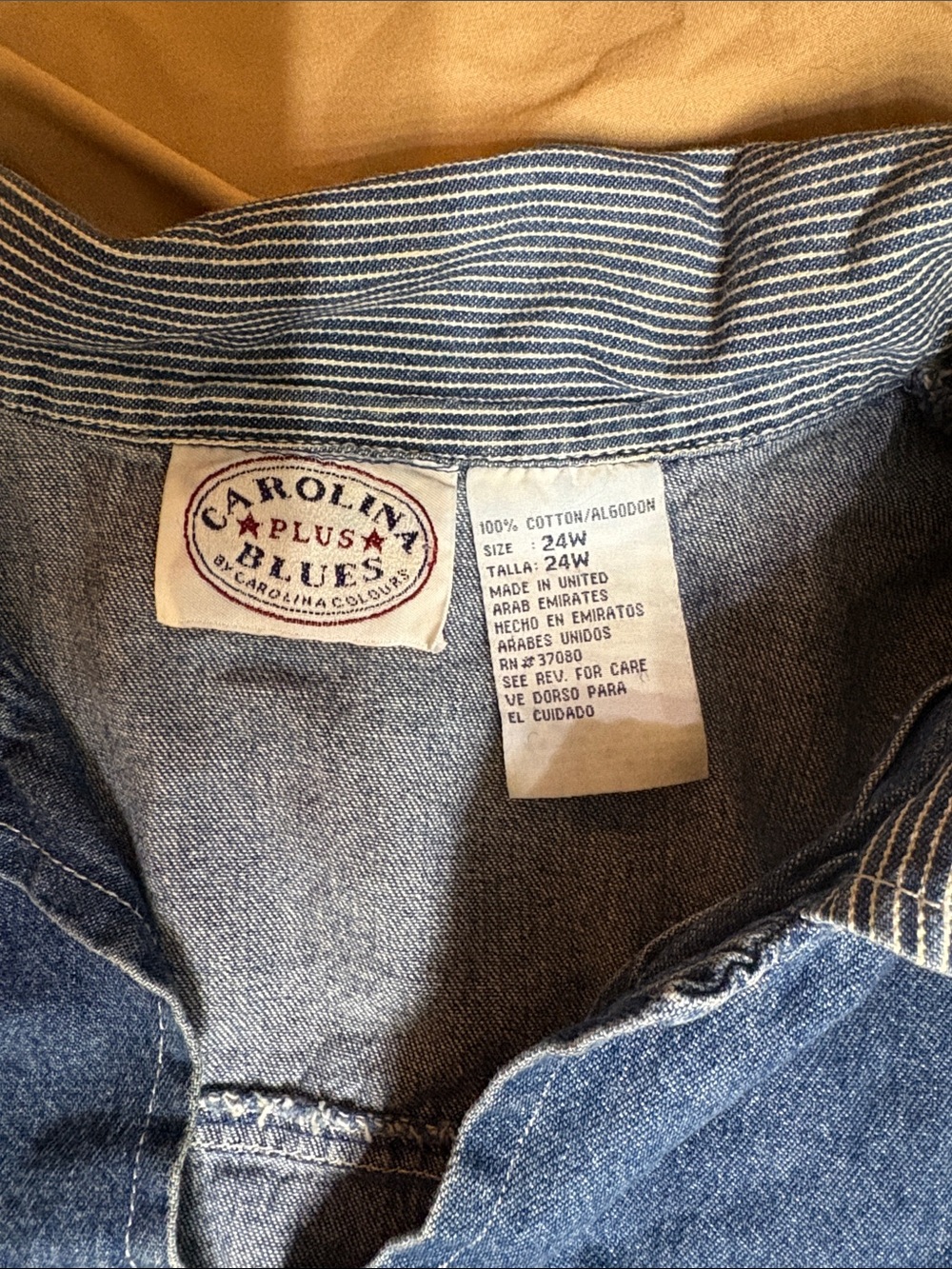 Vintage Carolina Blues Denim Sleeveless Jacket with Floral Embroidery - Blue - Picture 4 of 5